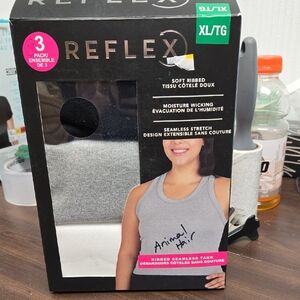 Reflex Size XL 3 Pack of Soft Ribbed Seamless Tank Tops